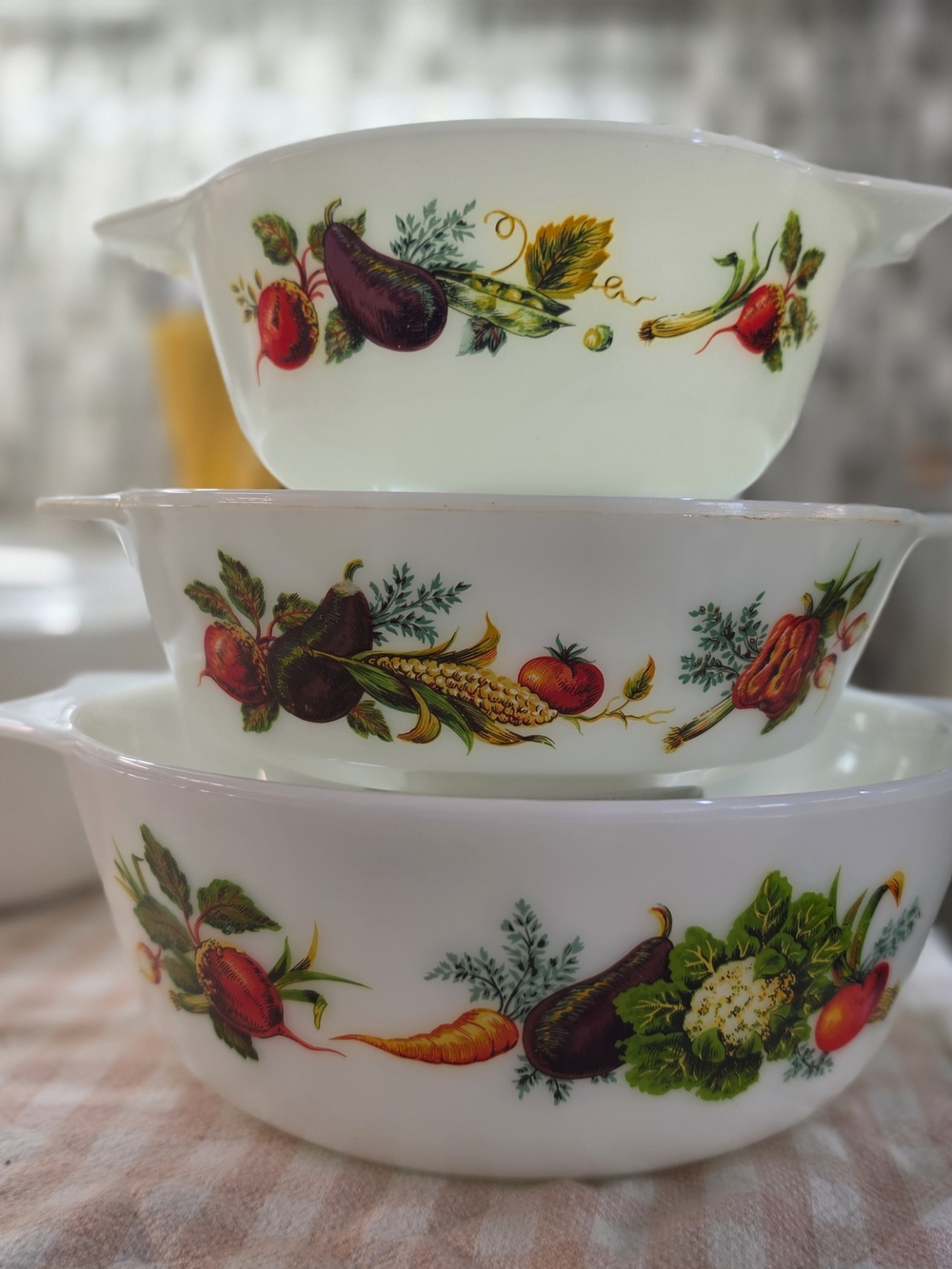 Vintage JAJ Pyrex Market Garden / Tuscany 3-Piece Nesting Set – Made in England
